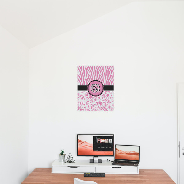 Zebra & Floral 16x20 - Matte Poster - On the Wall