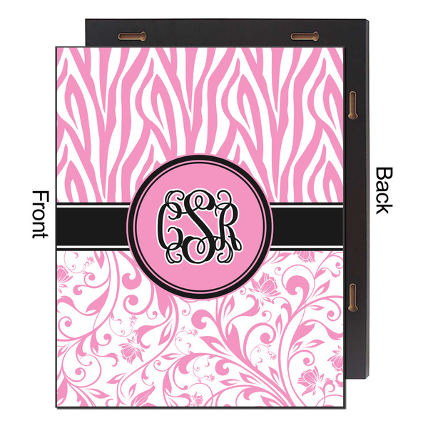 Zebra & Floral 16x20 Wood Print - Front & Back View