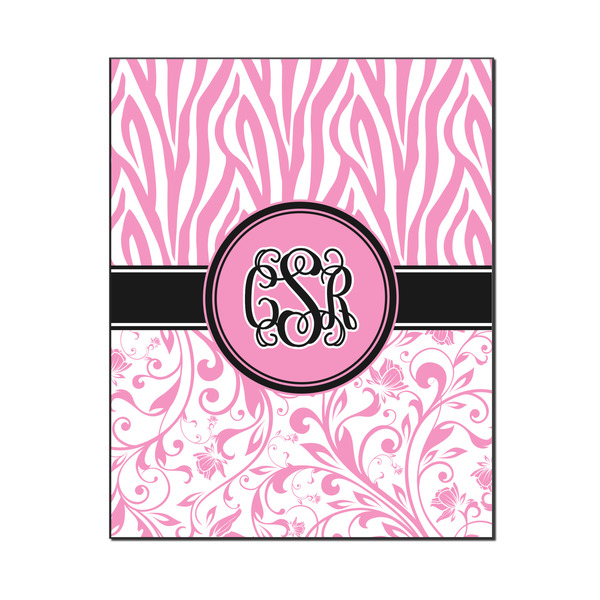 Custom Zebra & Floral Wood Print - 16x20 (Personalized)