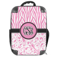 Zebra & Floral 18" Hard Shell Backpack (Personalized)