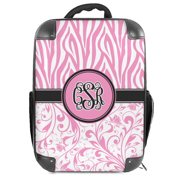Custom Zebra & Floral Hard Shell Backpack (Personalized)