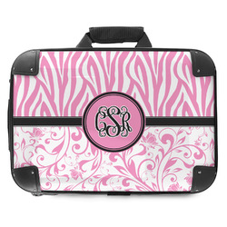 Zebra & Floral Hard Shell Briefcase - 18" (Personalized)