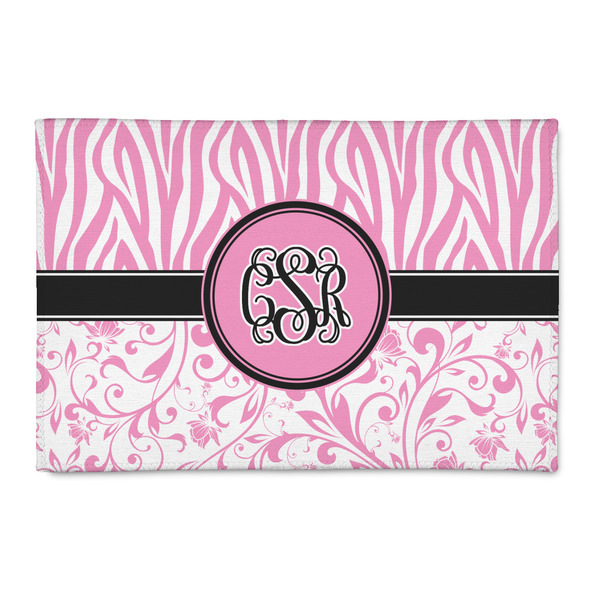 Custom Zebra & Floral Patio Rug (Personalized)