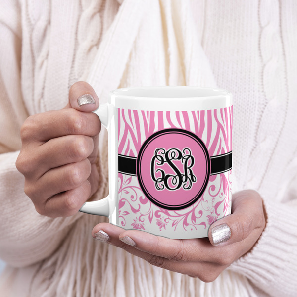 Zebra & Floral 20oz Coffee Mug - LIFESTYLE