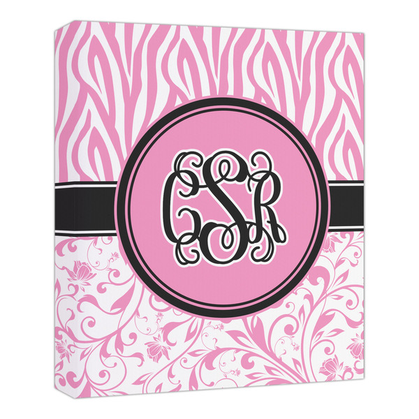Custom Zebra & Floral Canvas Print - 20x24 (Personalized)