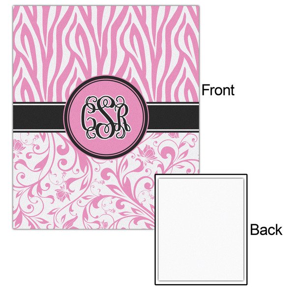 Zebra & Floral 20x24 - Matte Poster - Front & Back