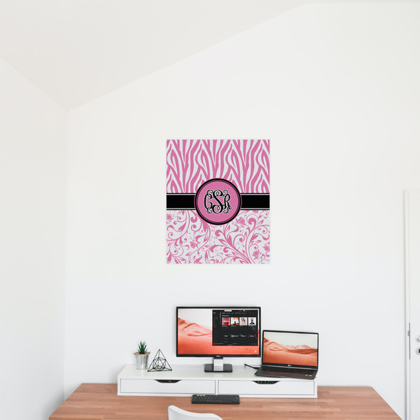 Zebra & Floral 20x24 - Matte Poster - On the Wall