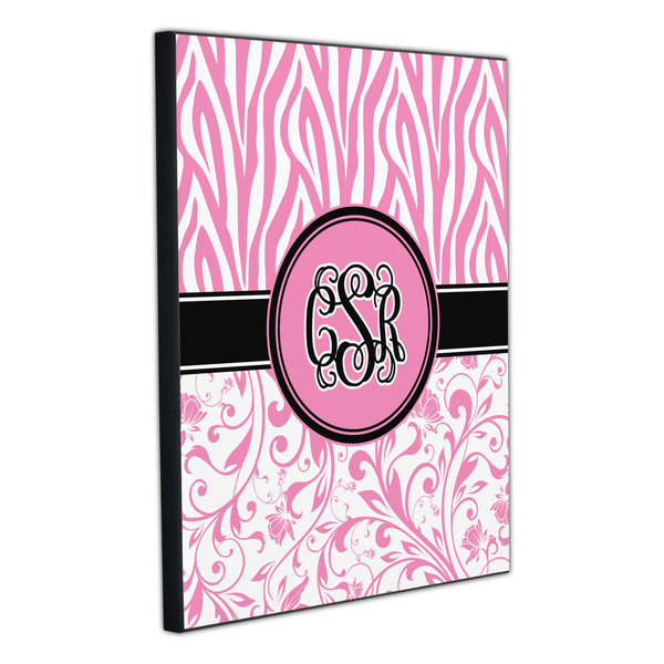 Zebra & Floral 20x24 Wood Print - Angle View