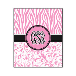 Zebra & Floral Wood Print - 20x24 (Personalized)