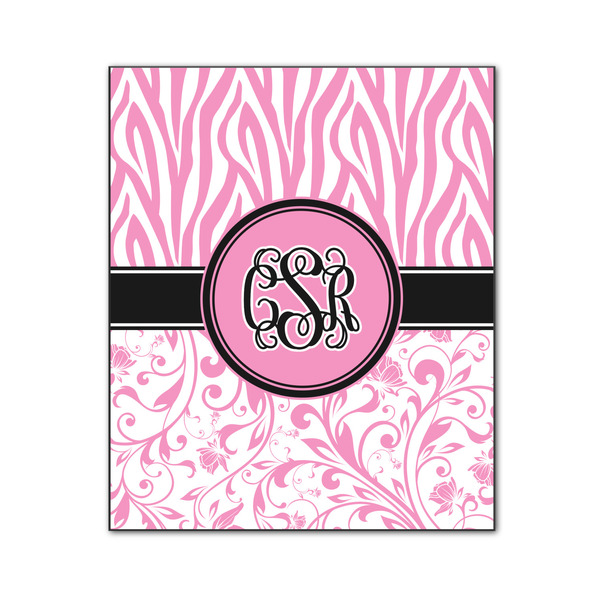 Zebra & Floral 20x24 Wood Print - Front View