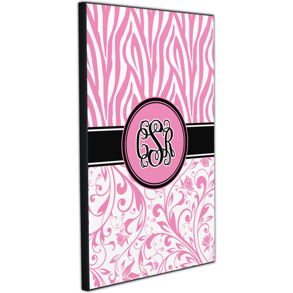 Zebra & Floral 20x30 Wood Print - Angle View