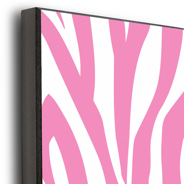Zebra & Floral 20x30 Wood Print - Closeup