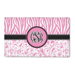 Zebra & Floral 3' x 5' Patio Rug (Personalized)