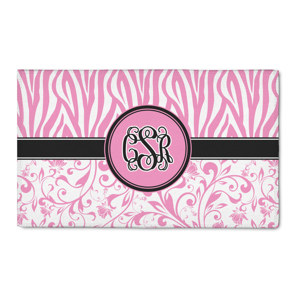 Custom Zebra & Floral 3' x 5' Patio Rug (Personalized)