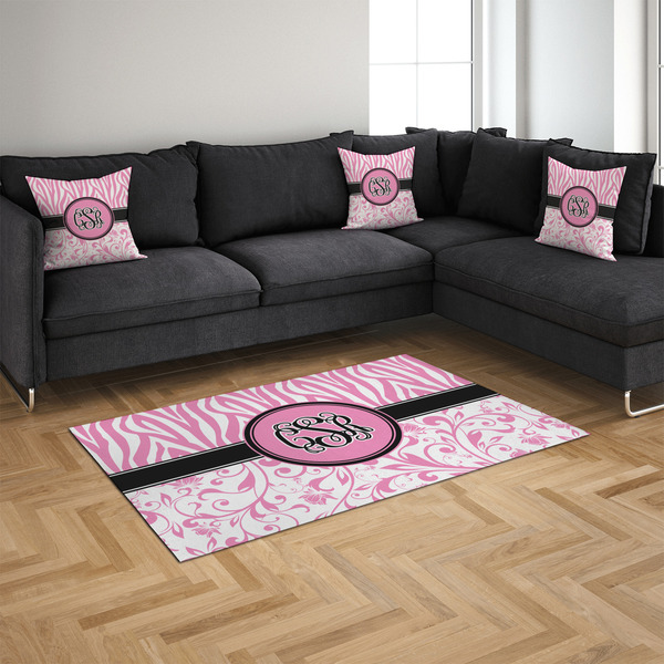 Zebra & Floral 4'x6' Indoor Area Rugs - IN CONTEXT