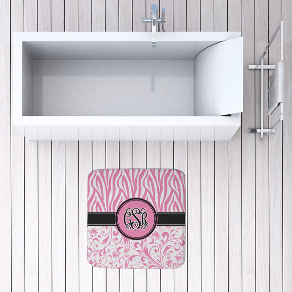 Zebra & Floral 48x48 Foam Memory Mat - LIFESTYLE