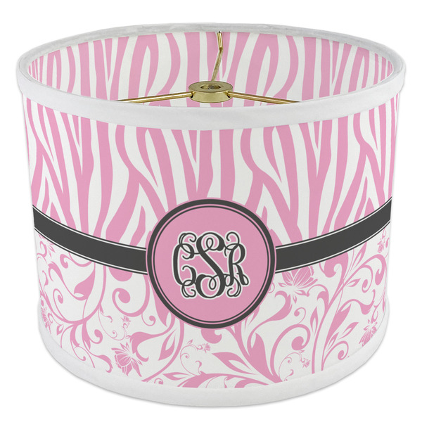 Zebra & Floral 8" Drum Lampshade - ANGLE Poly-Film