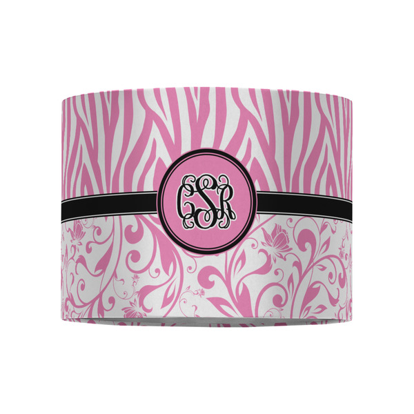 Zebra & Floral 8" Drum Lampshade - FRONT (Fabric)