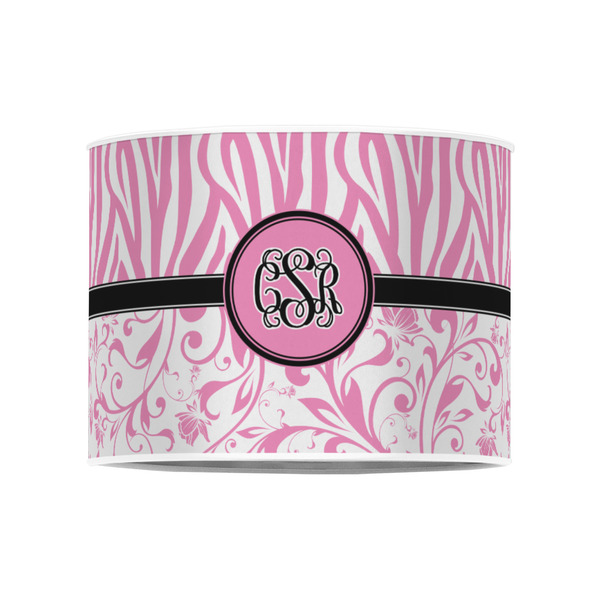 Zebra & Floral 8" Drum Lampshade - FRONT (Poly Film)