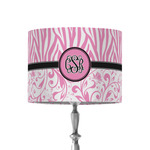 Zebra & Floral 8" Drum Lamp Shade - Fabric (Personalized)