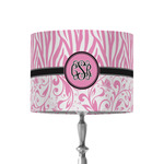 Zebra & Floral 8" Drum Lamp Shade - Fabric (Personalized)