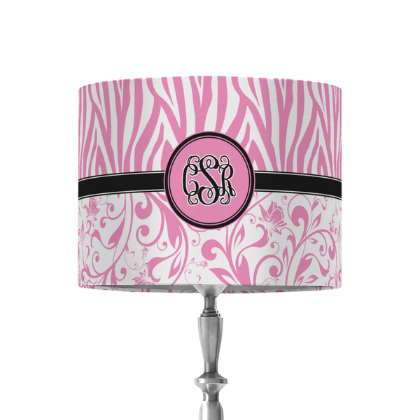 Custom Zebra & Floral 8" Drum Lamp Shade - Fabric (Personalized)