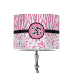 Zebra & Floral 8" Drum Lamp Shade - Poly-film (Personalized)