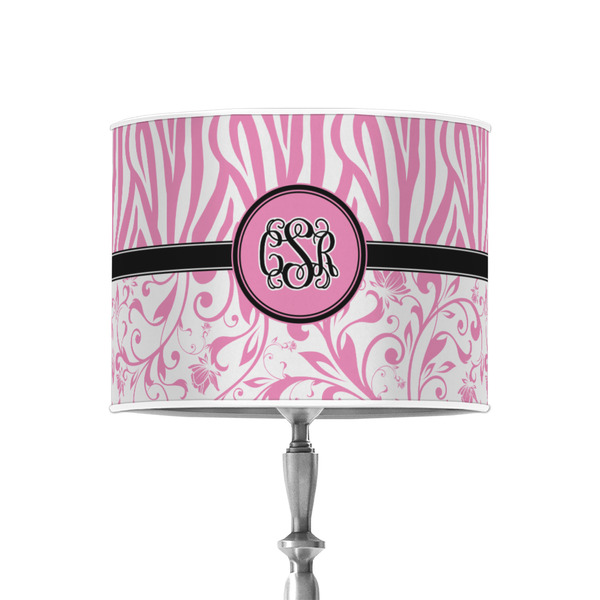 Custom Zebra & Floral 8" Drum Lamp Shade - Poly-film (Personalized)