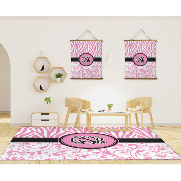 Zebra & Floral 8'x10' Indoor Area Rugs - IN CONTEXT
