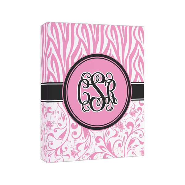 Zebra & Floral 8x10 - Canvas Print - Angled View