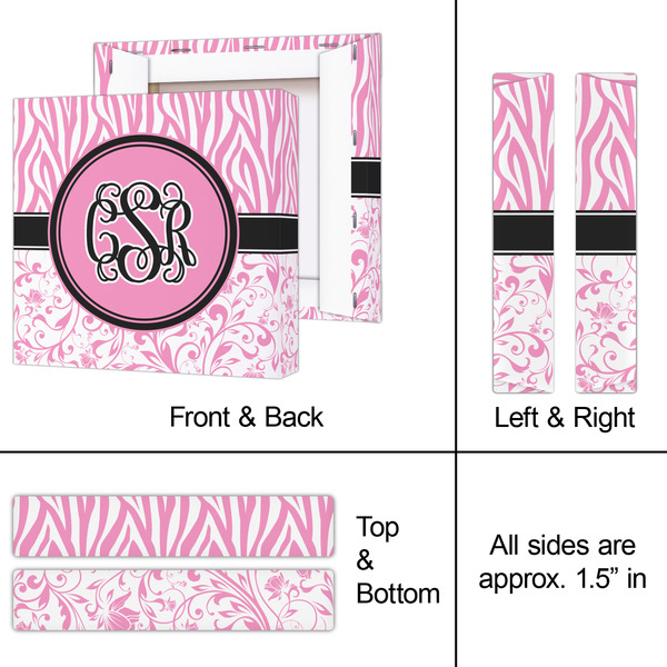 Zebra & Floral 8x8 - Canvas Print - Approval