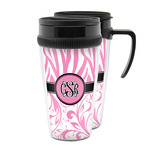 Zebra & Floral Acrylic Travel Mug (Personalized)