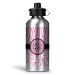 Zebra & Floral Water Bottles - 20 oz - Aluminum (Personalized)