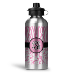 Zebra & Floral Water Bottles - 20 oz - Aluminum (Personalized)