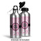 Zebra & Floral Aluminum Water Bottle - Alternate lid options