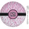 Zebra & Floral 8" Glass Appetizer / Dessert Plates - Single or Set (Personalized)