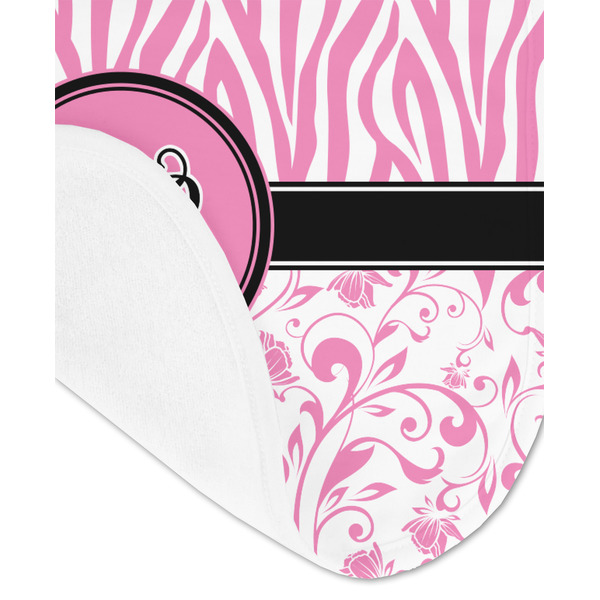 Zebra & Floral Baby Bib - AFT detail