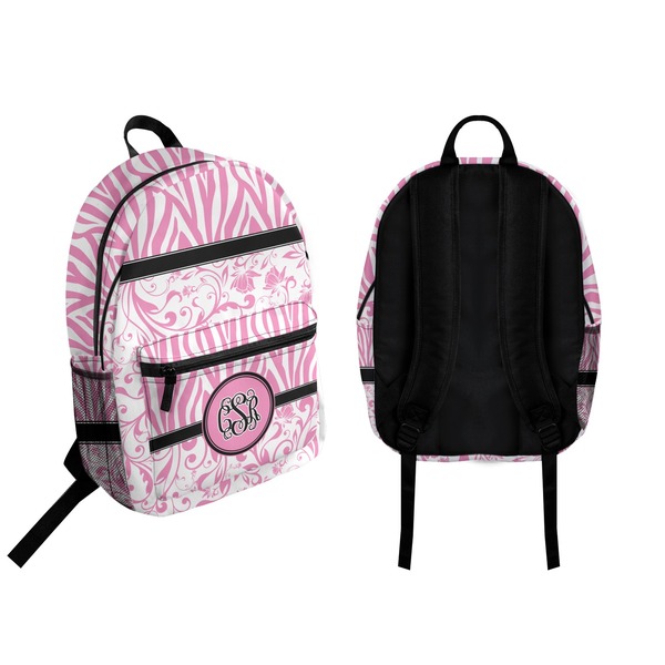 Zebra & Floral Backpack front and back - Apvl