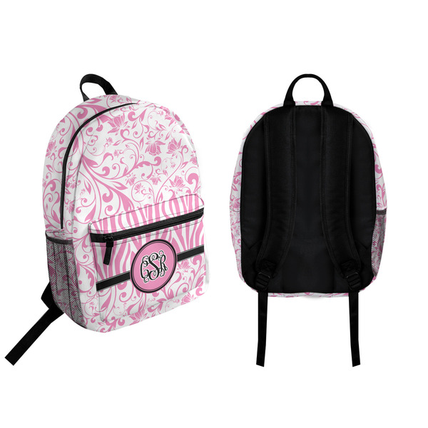 Zebra & Floral Backpack front and back - Apvl