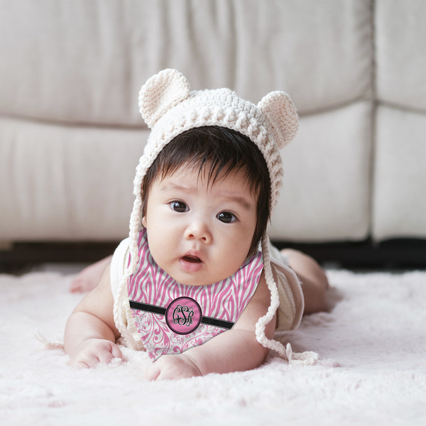 Zebra & Floral Bandana Bib - (Lifestyle 2 girl)