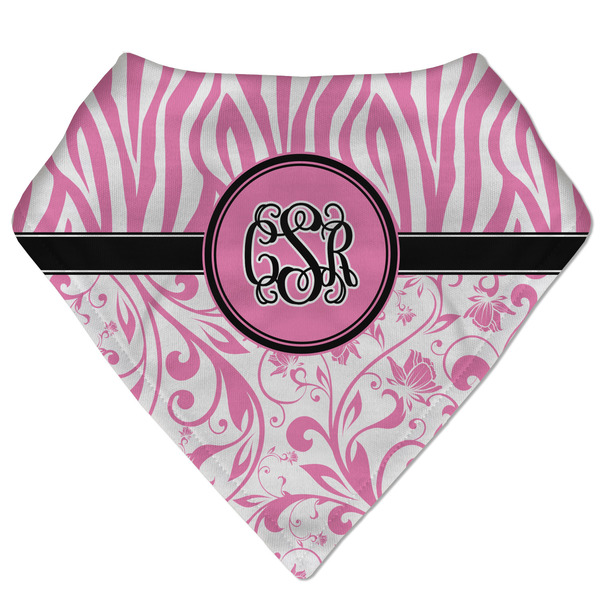 Custom Zebra & Floral Bandana Bib (Personalized)