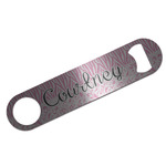 Zebra & Floral Bar Bottle Opener - Silver w/ Monogram