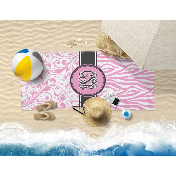 Zebra & Floral Beach Towel Lifestyle