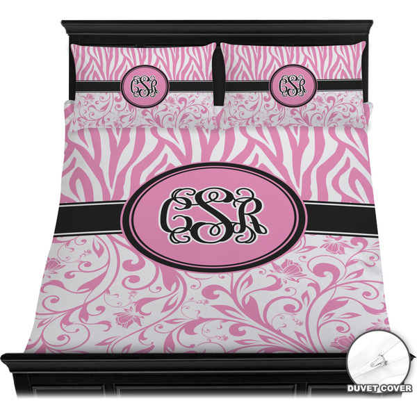 Zebra & Floral Bedding Set (Queen) - Duvet