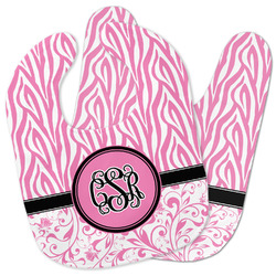Zebra & Floral Baby Bib w/ Monogram