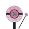 Zebra & Floral Black Plastic 5.5" Stir Stick - Round - Closeup