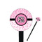 Zebra & Floral 7" Round Plastic Stir Sticks - Black - Single Sided (Personalized)