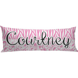 Zebra & Floral Body Pillow Case (Personalized)