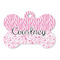 Zebra & Floral Bone Shaped Dog ID Tag - Large (Personalized)