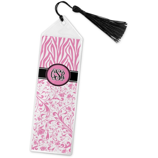 Custom Zebra & Floral Book Mark w/Tassel (Personalized)